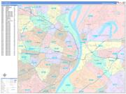 St. Louis Wall Map Color Cast Style 2023